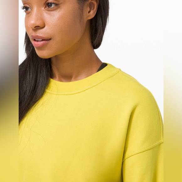 Lululemon Sweatshirt Perfectly Oversized Crew Size 14 Yellow Serpentine - Picture 14 of 16